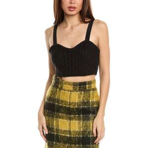 Red Valentino Womens Mohair-Blend Bralette, Black
